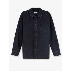 Saint Laurent Men Cassandre Black Denim Overshirt